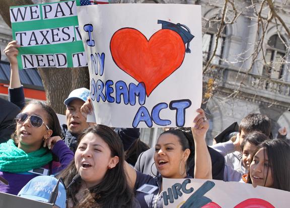 Protesters in New York City join in the growing call for passage of the DREAM Act