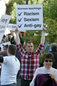 Thousands of people protested the passage of Prop 8 on the steps of the capitol building in Sacramento